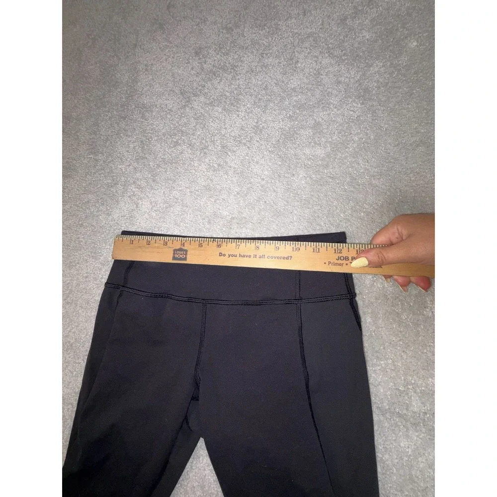 lululemon black mesh panels 4 cropped leggings capri